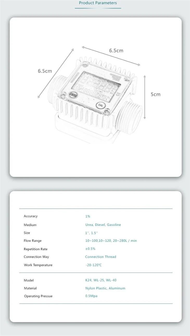IP65 Flowt Little Turbine Flow Meter